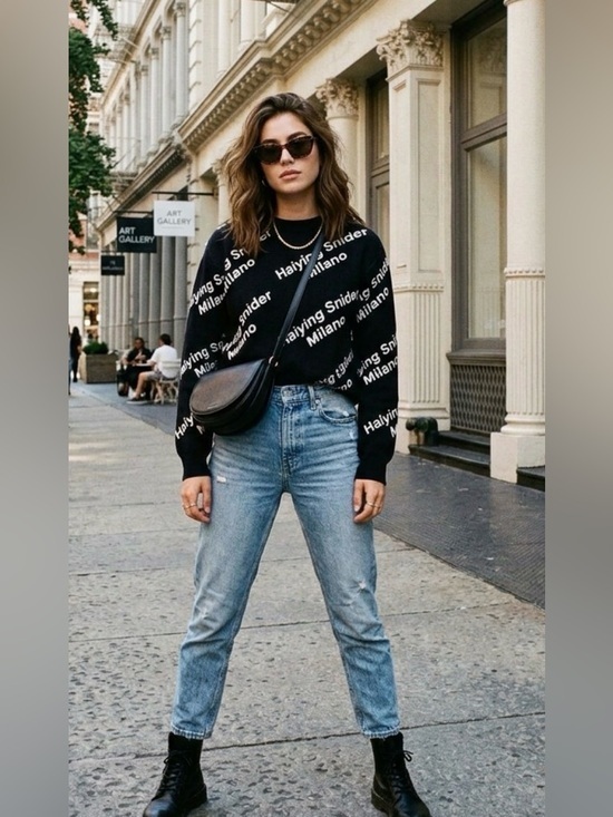 Haiying Snider Sweaters - Hailing Snider Milano Logo Crew Sweater size small $800